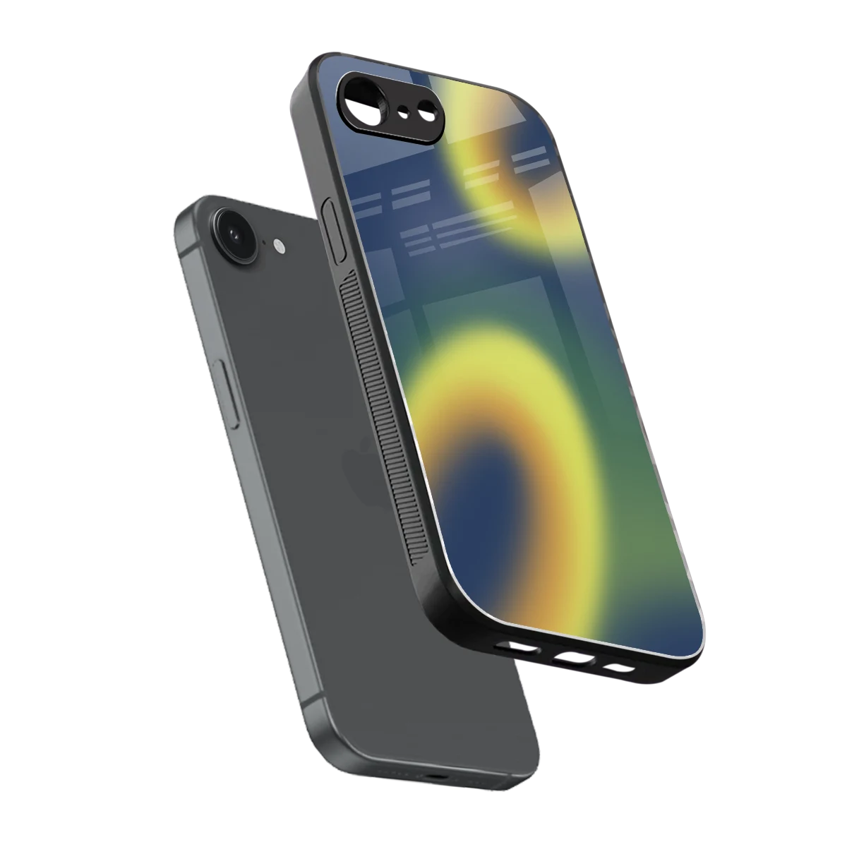 Aqua Sunset sleek iphone 17e cover with tempered glass back and TPU edges