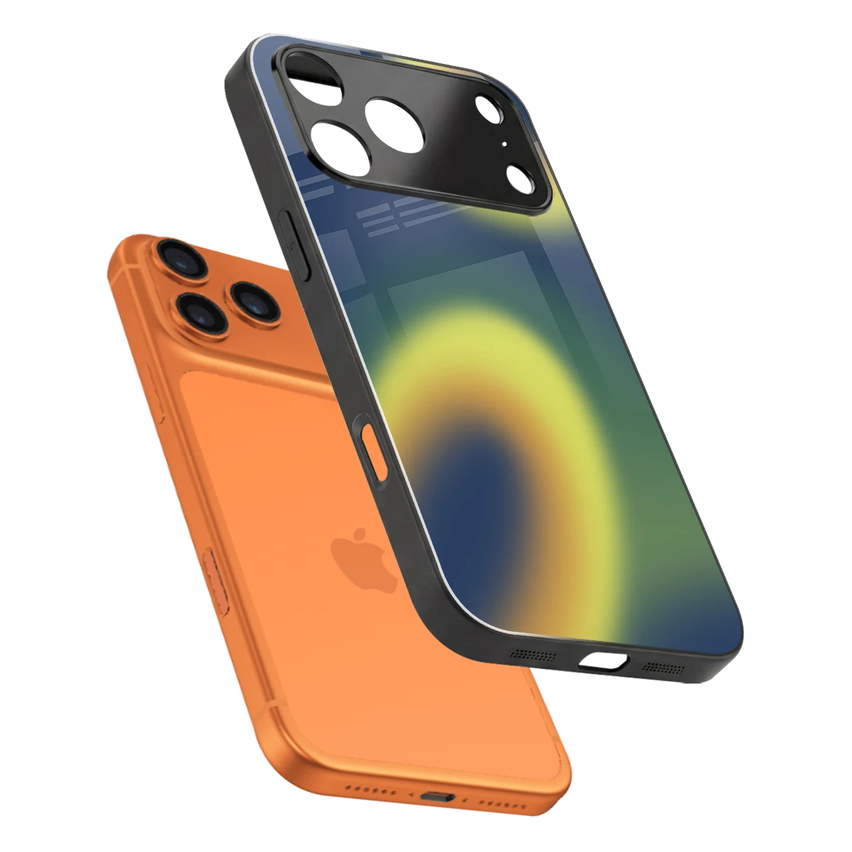 Aqua Sunset sleek iphone 17 pro cover with tempered glass back and TPU edges