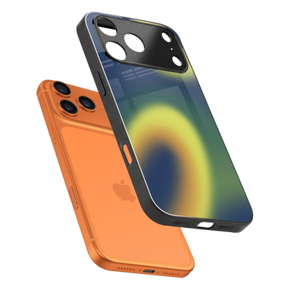 Aqua Sunset sleek iphone 17 pro cover with tempered glass back and TPU edges