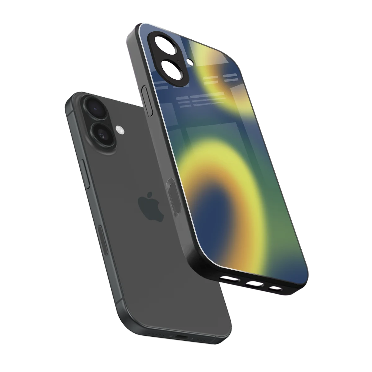 Aqua Sunset sleek iphone 17 cover with tempered glass back and TPU edges
