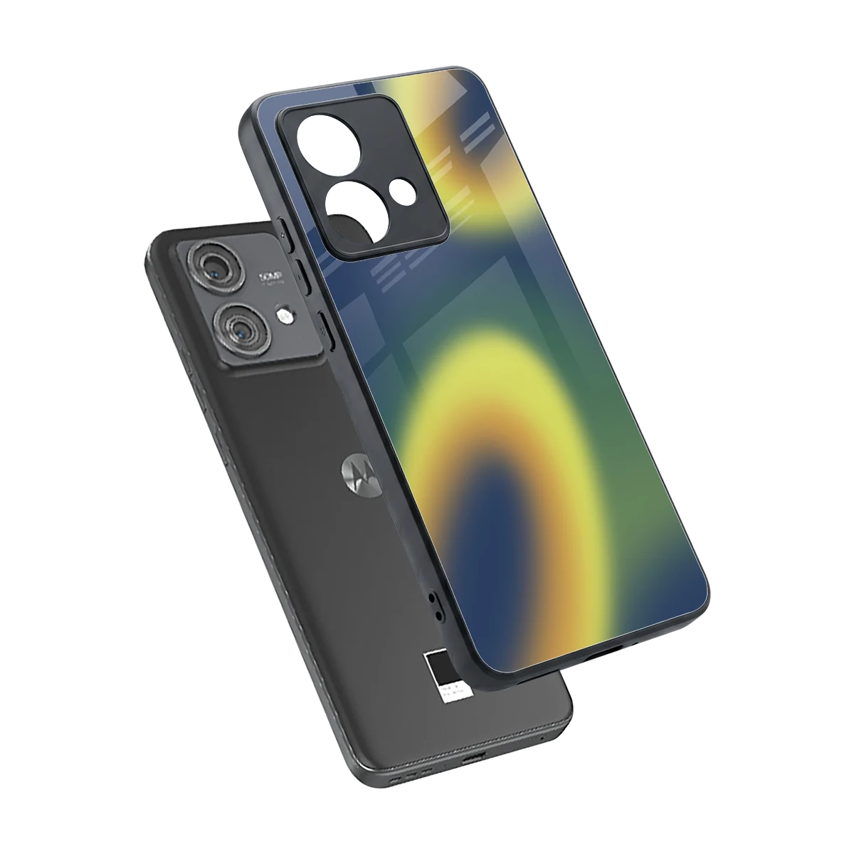 Aqua Sunset sleek motorola edge 40 neo 5g cover with tempered glass back and TPU edges