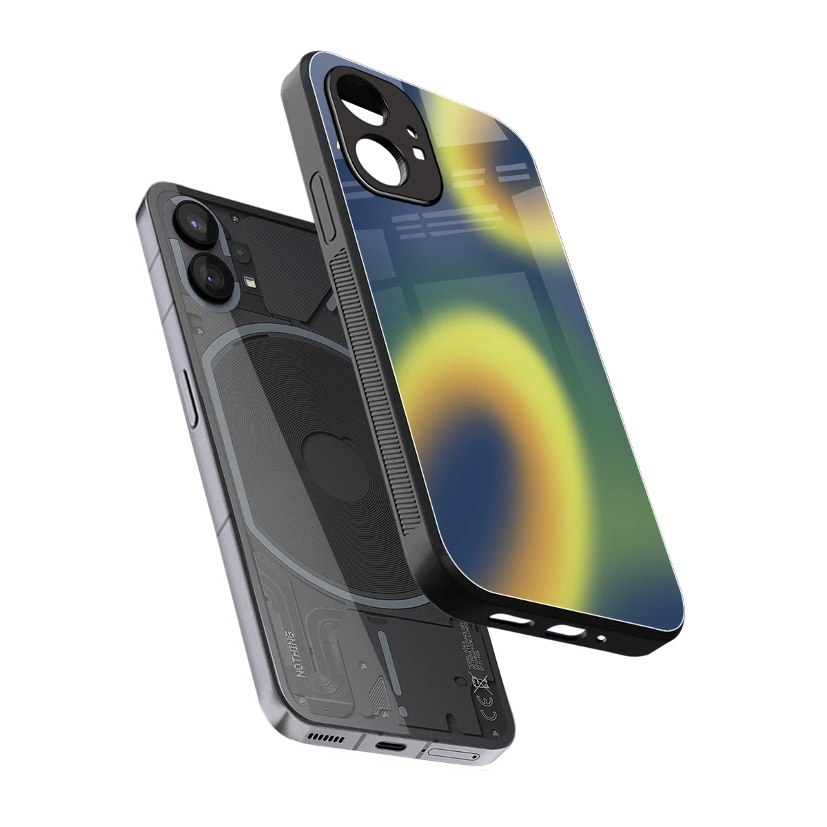 Aqua Sunset sleek nothing phone 1 cover with tempered glass back and TPU edges