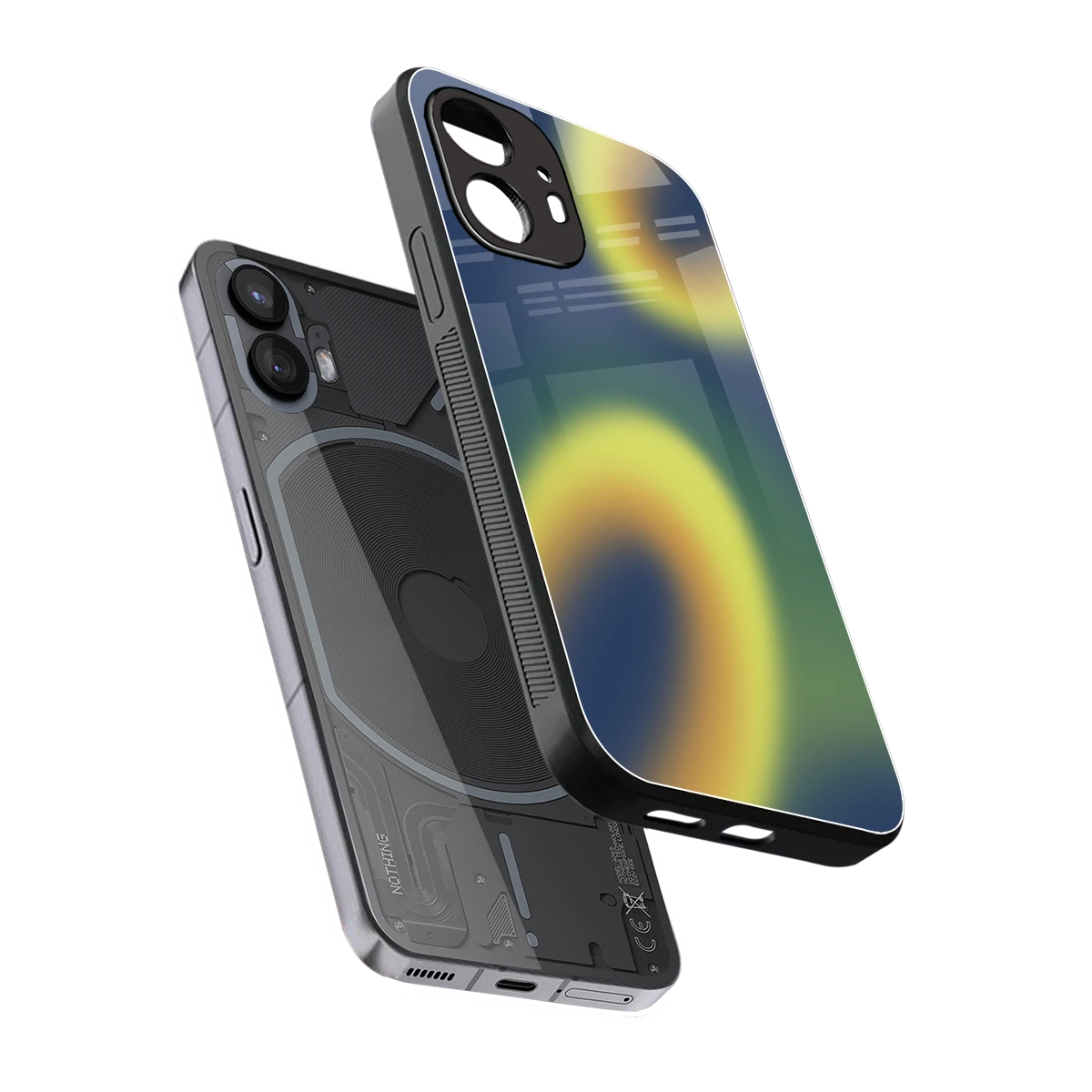 Aqua Sunset sleek nothing phone 2 cover with tempered glass back and TPU edges