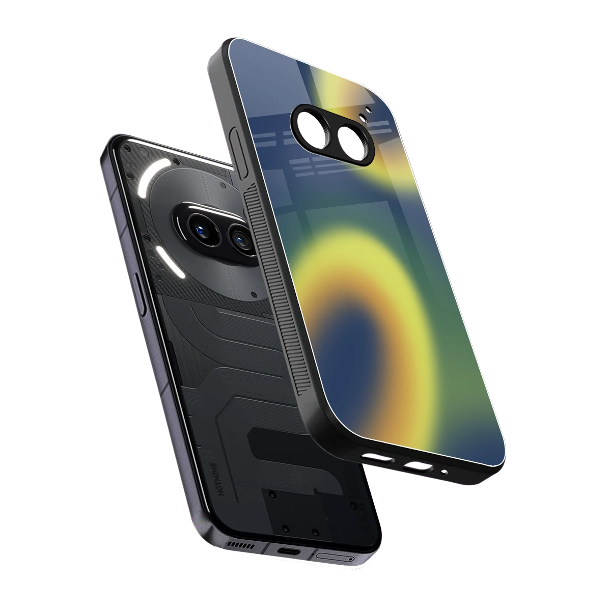 Aqua Sunset sleek nothing phone 2a cover with tempered glass back and TPU edges