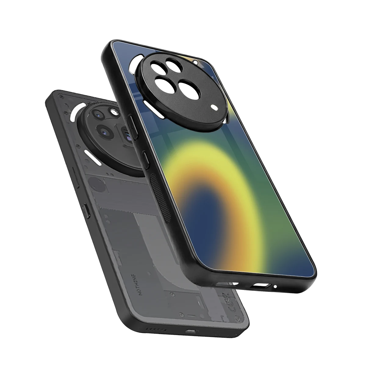 Aqua Sunset sleek nothing phone 3a pro cover with tempered glass back and TPU edges