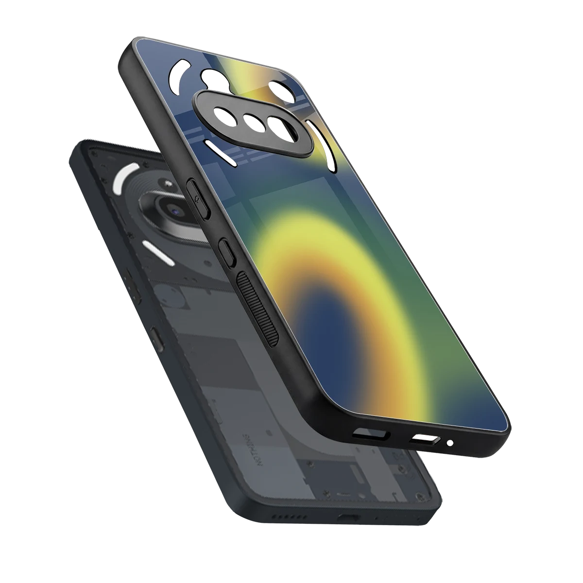 Aqua Sunset sleek nothing phone 3a cover with tempered glass back and TPU edges