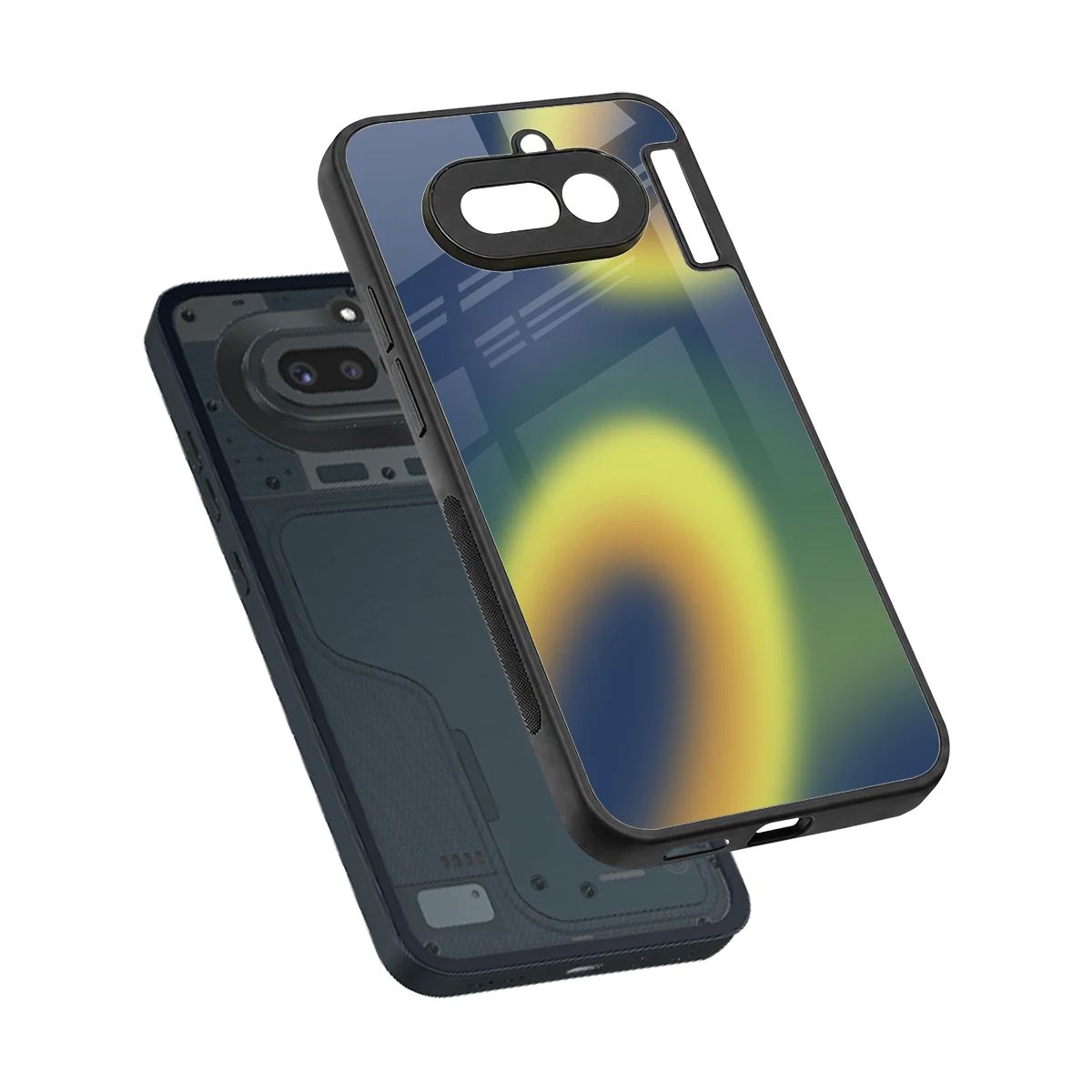 Aqua Sunset sleek nothing phone 4a cover with tempered glass back and TPU edges