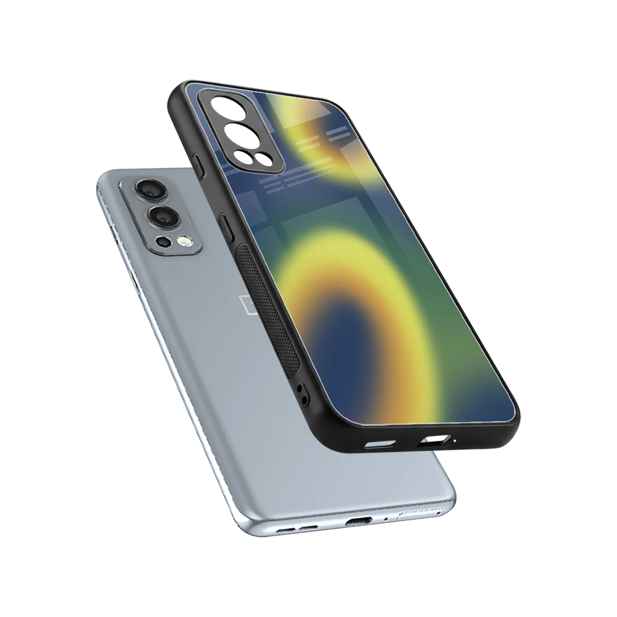 Aqua Sunset sleek oneplus nord 2 cover with tempered glass back and TPU edges
