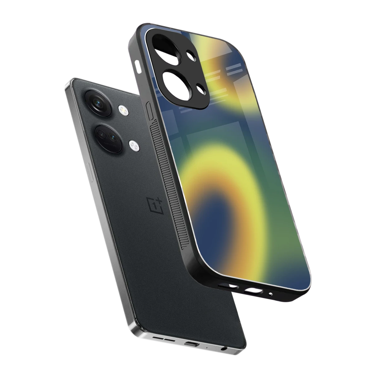 Aqua Sunset sleek oneplus nord 3 cover with tempered glass back and TPU edges