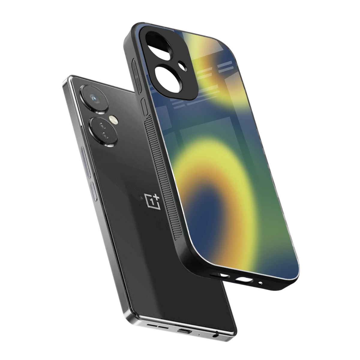 Aqua Sunset sleek oneplus nord ce 3 cover with tempered glass back and TPU edges