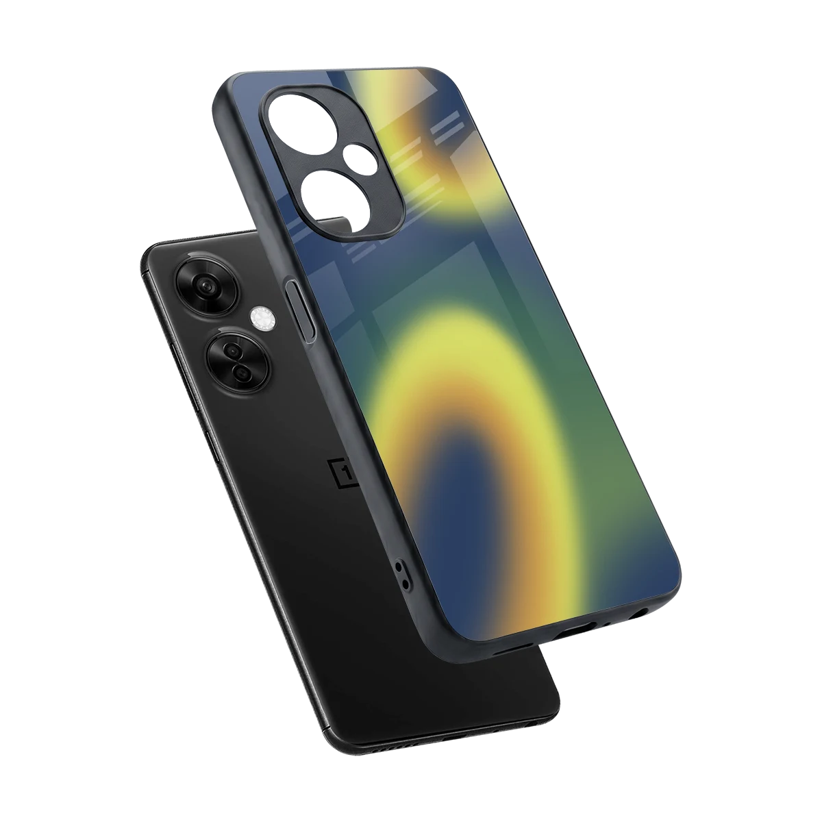 Aqua Sunset sleek oneplus nord ce 3 lite cover with tempered glass back and TPU edges
