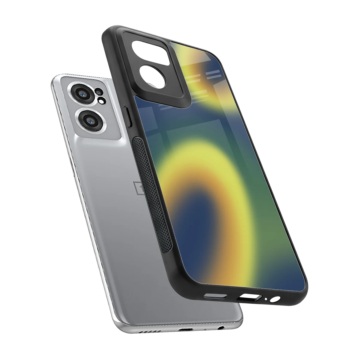 Aqua Sunset sleek oneplus nord ce 2 cover with tempered glass back and TPU edges