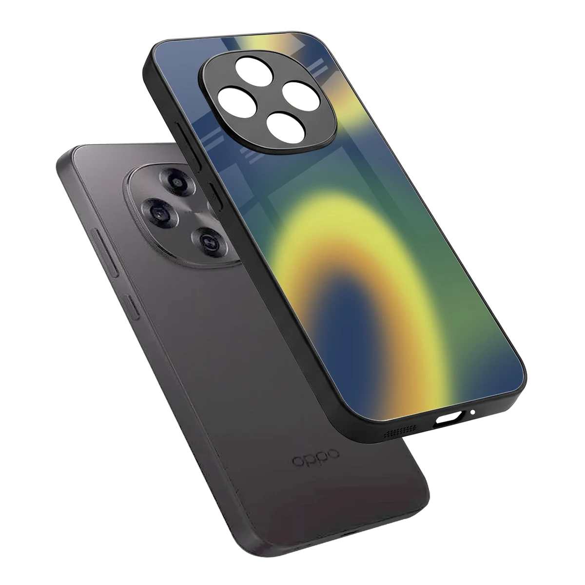 Aqua Sunset sleek oppo f31 pro 5g cover with tempered glass back and TPU edges