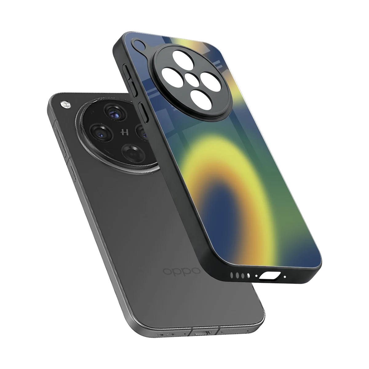 Aqua Sunset sleek oppo find x8 cover with tempered glass back and TPU edges