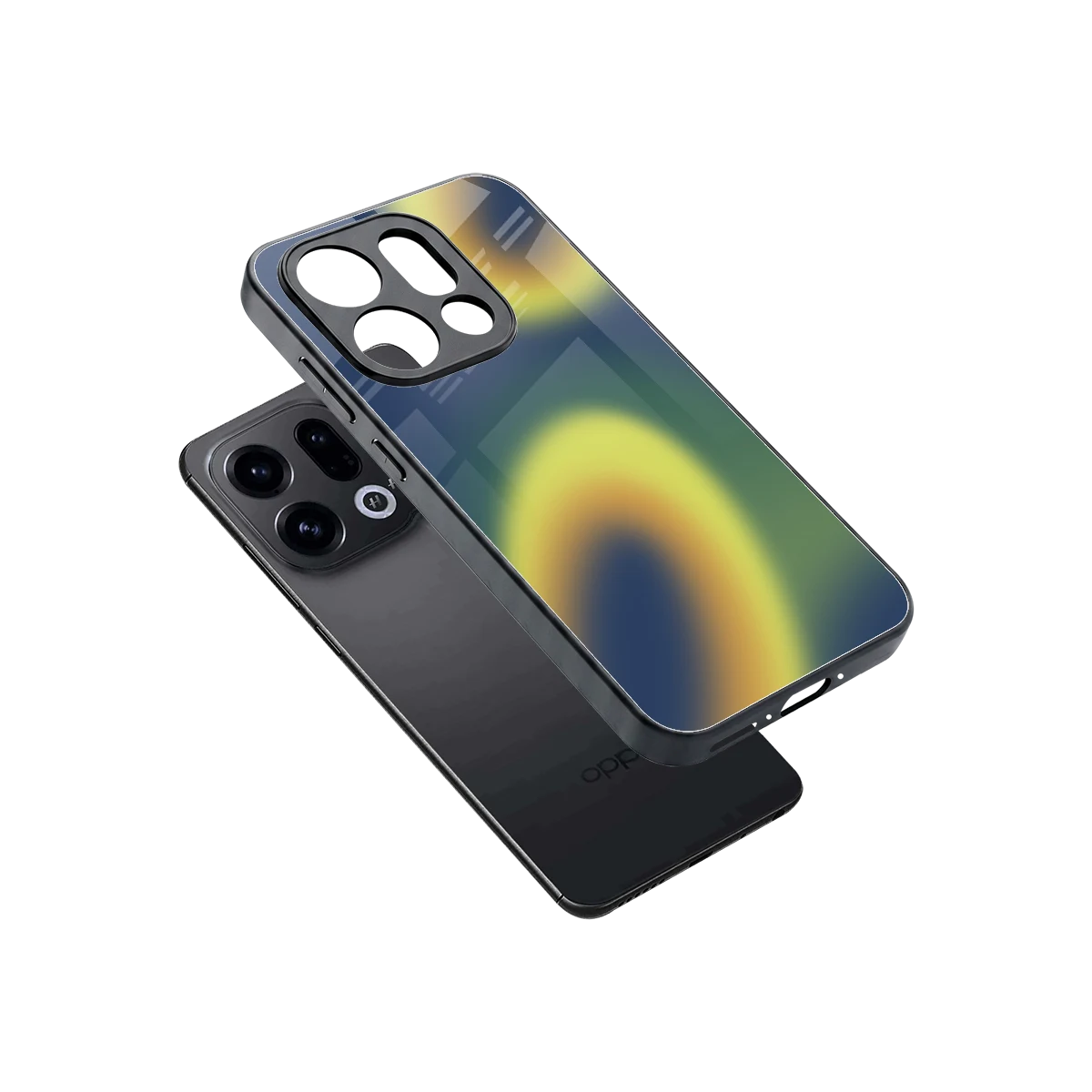 Aqua Sunset sleek oppo find x9 cover with tempered glass back and TPU edges
