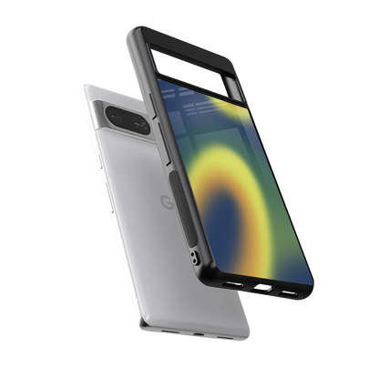 Aqua Sunset sleek google pixel 8 cover with tempered glass back and TPU edges