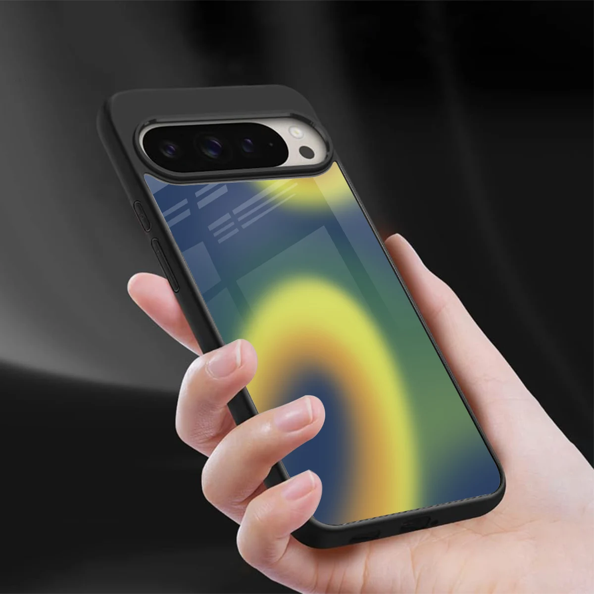 Aqua Sunset sleek google pixel 9 pro cover with tempered glass back and TPU edges