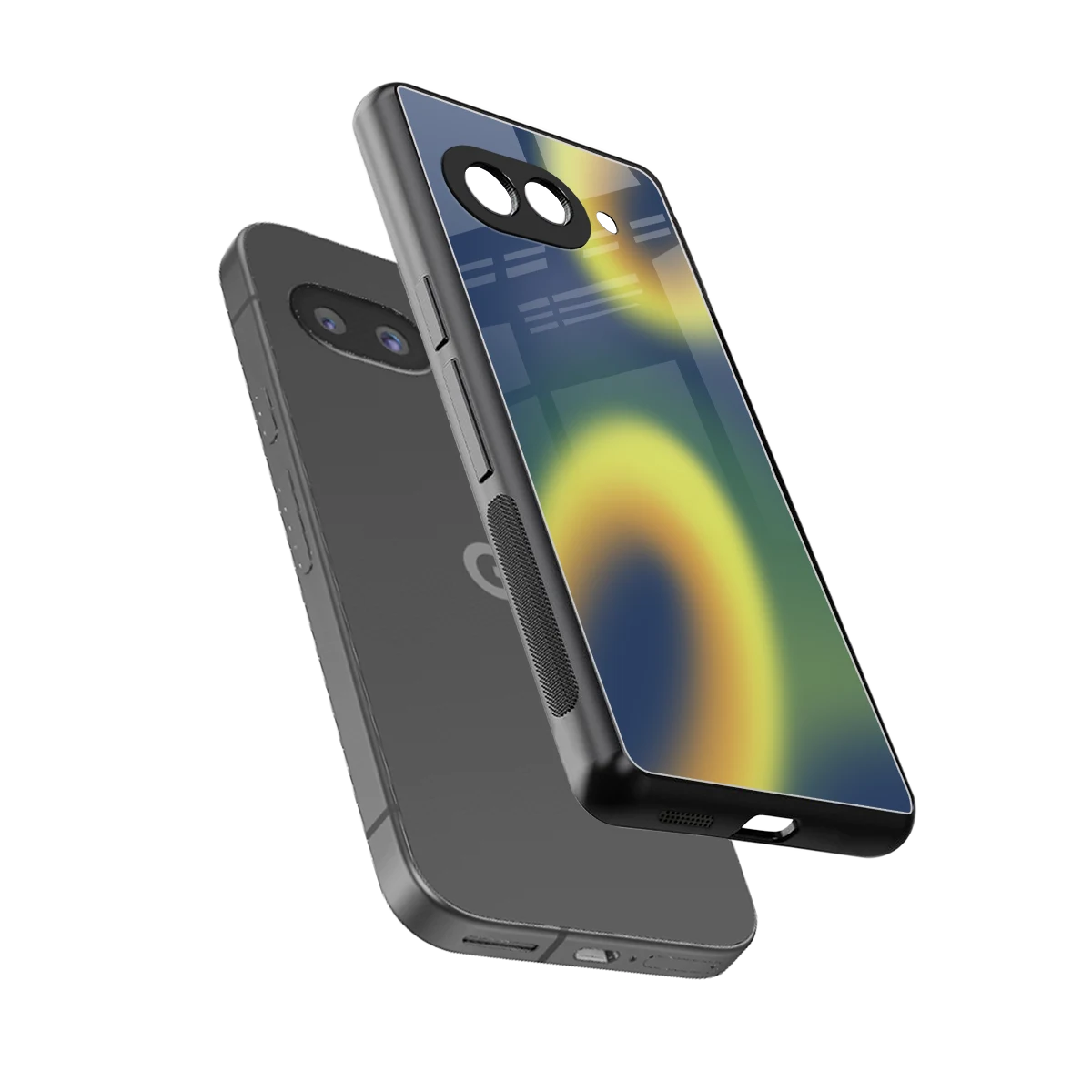 Aqua Sunset sleek google pixel 10a cover with tempered glass back and TPU edges