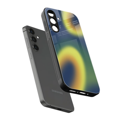 Aqua Sunset sleek samsung galaxy m34 5g cover with tempered glass back and TPU edges