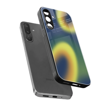 Aqua Sunset sleek samsung galaxy m56 5g cover with tempered glass back and TPU edges