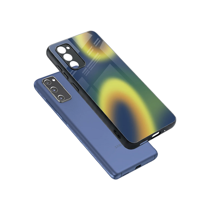 Aqua Sunset sleek samsung galaxy s20 fe cover with tempered glass back and TPU edges