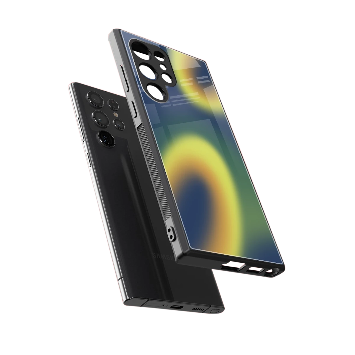 Aqua Sunset sleek samsung galaxy s23 ultra cover with tempered glass back and TPU edges