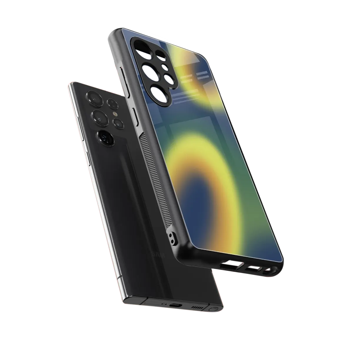 Aqua Sunset sleek samsung galaxy s25 ultra cover with tempered glass back and TPU edges