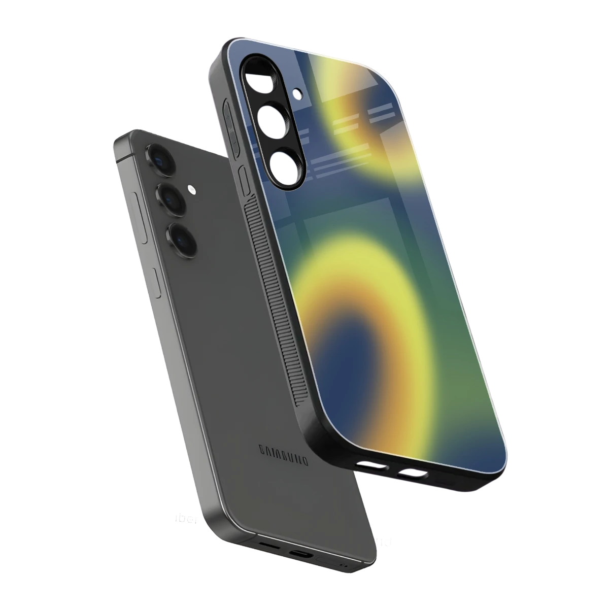 Aqua Sunset sleek samsung galaxy s24 plus cover with tempered glass back and TPU edges