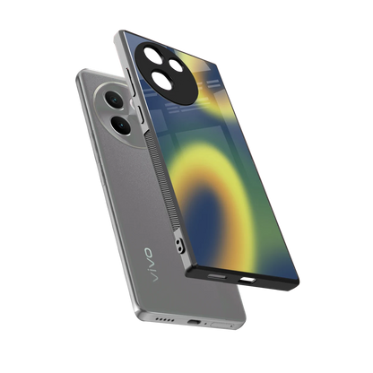 Aqua Sunset sleek vivo v30e cover with tempered glass back and TPU edges