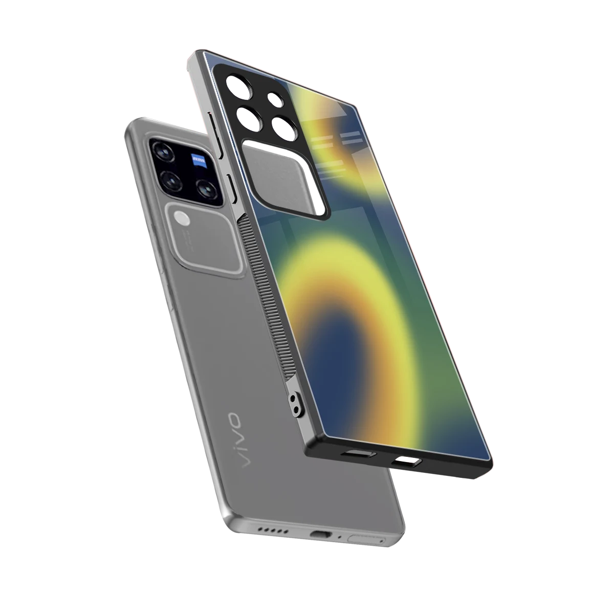 Aqua Sunset sleekvivo v30 pro cover with tempered glass back and TPU edges