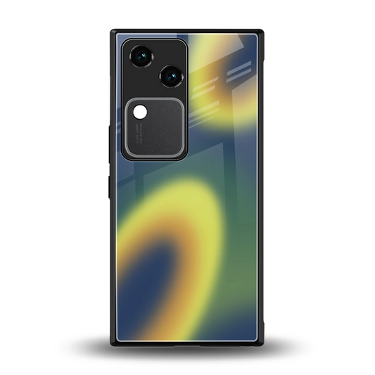 Aqua Sunset back phone cover | glass case for vivo v30