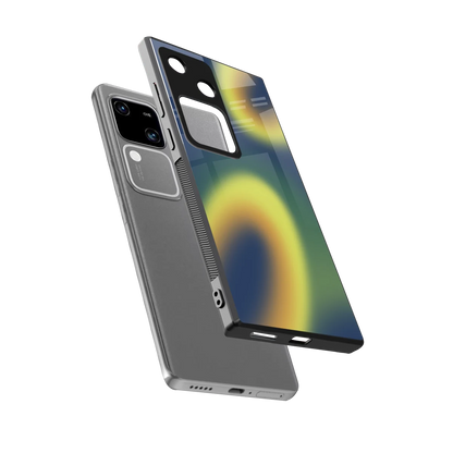 Aqua Sunset sleek vivo v30 cover with tempered glass back and TPU edges