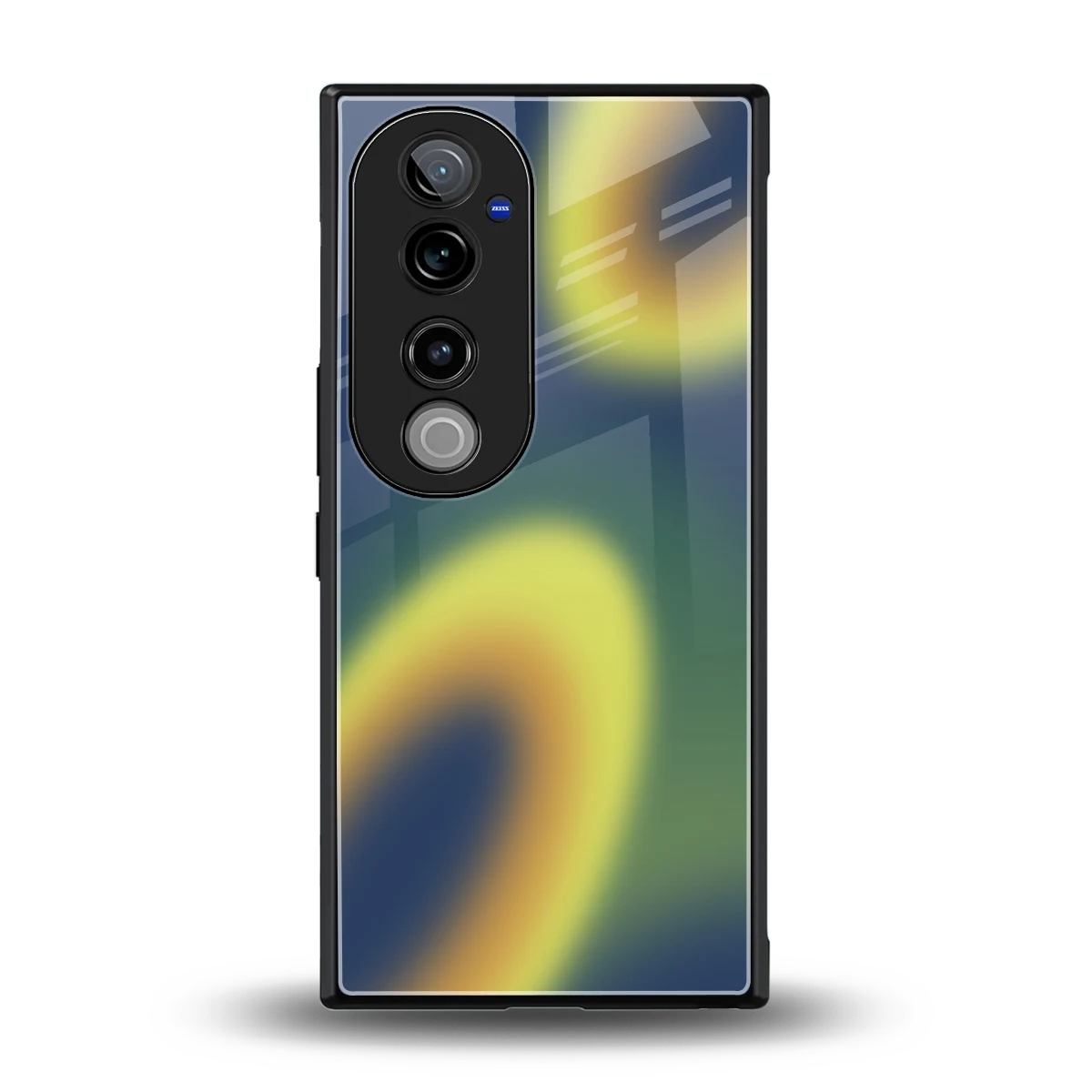 Aqua Sunset back phone cover | glass case for vivo v40 pro