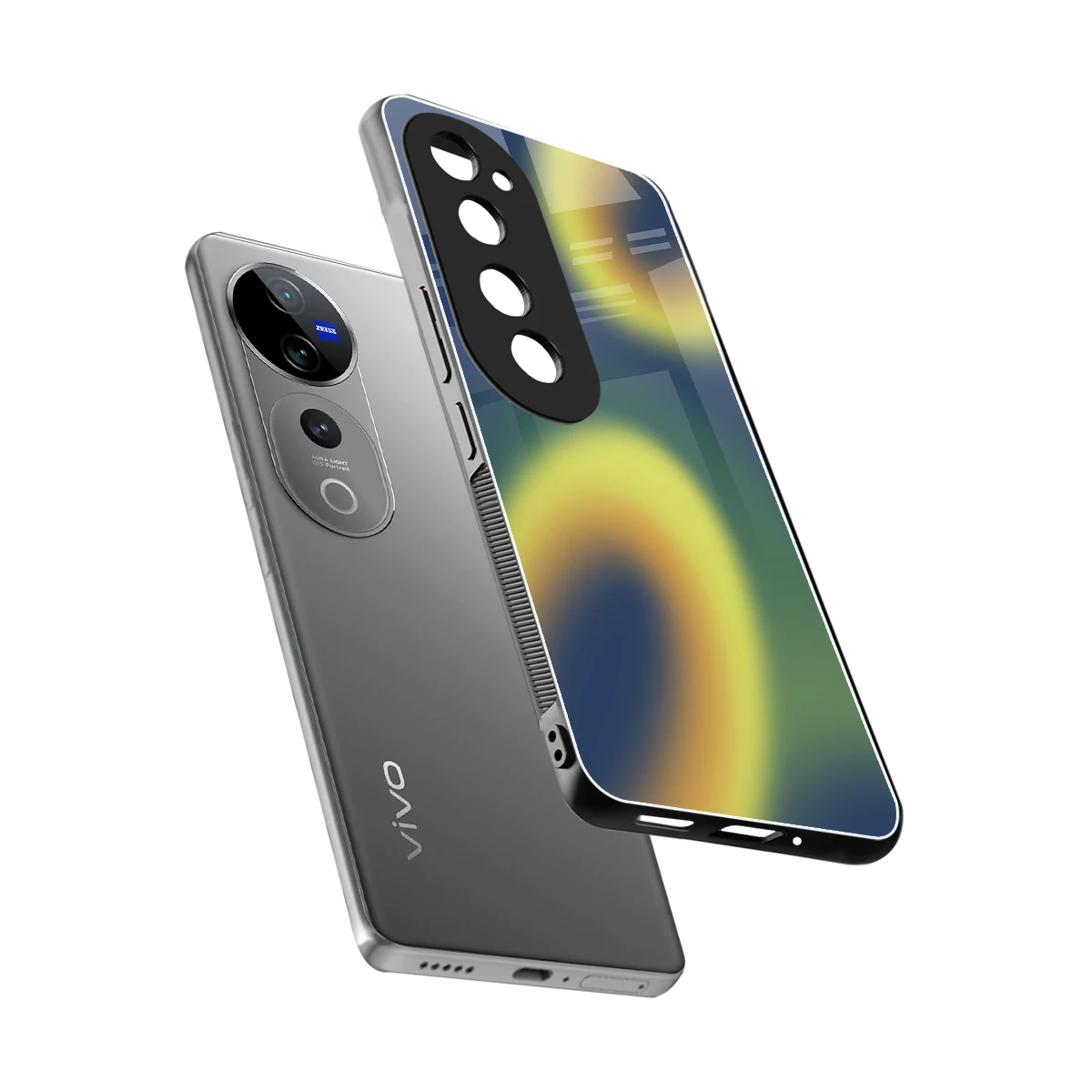 Aqua Sunset sleek vivo v40 pro cover with tempered glass back and TPU edges