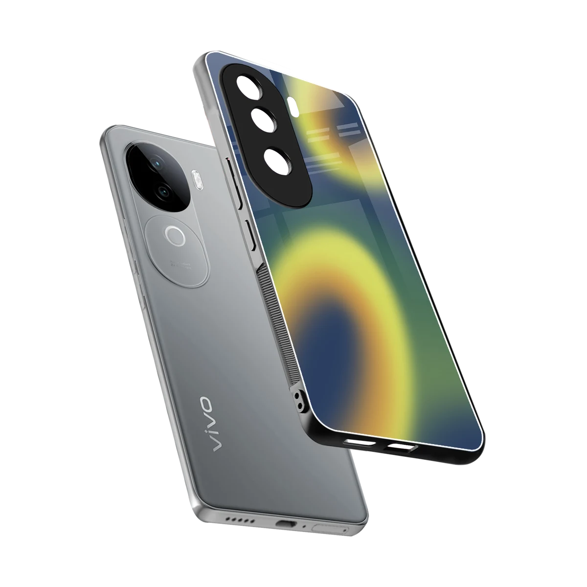 Aqua Sunset sleek vivo v40e cover with tempered glass back and TPU edges