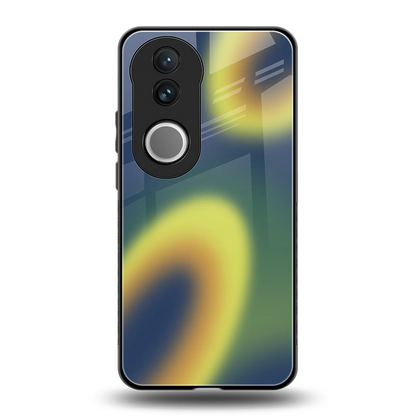 Aqua Sunset back phone cover | glass case for vivo v50