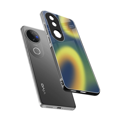 Aqua Sunset sleek vivo v50 cover with tempered glass back and TPU edges