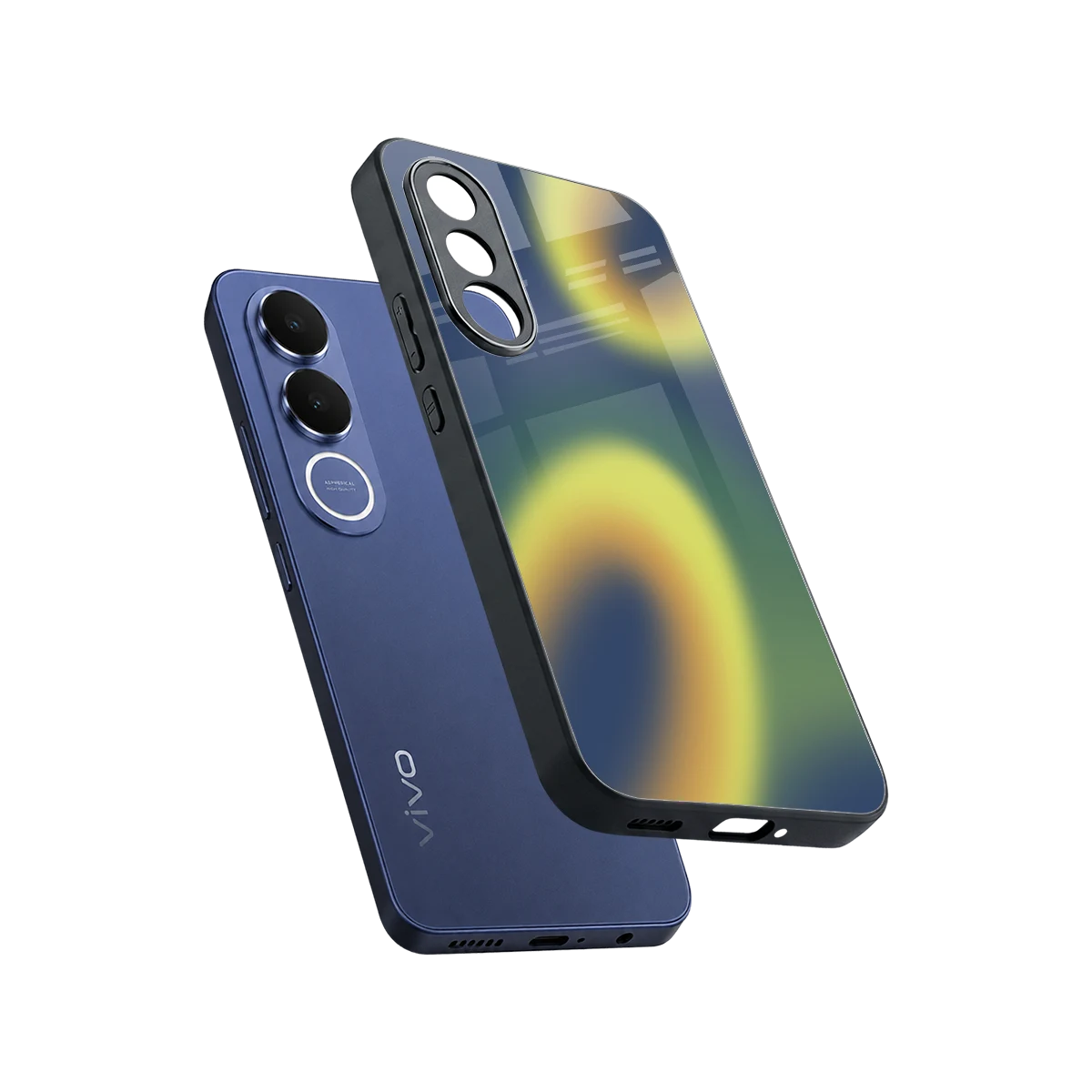 Aqua Sunset sleek vivo v70 fe cover with tempered glass back and TPU edges