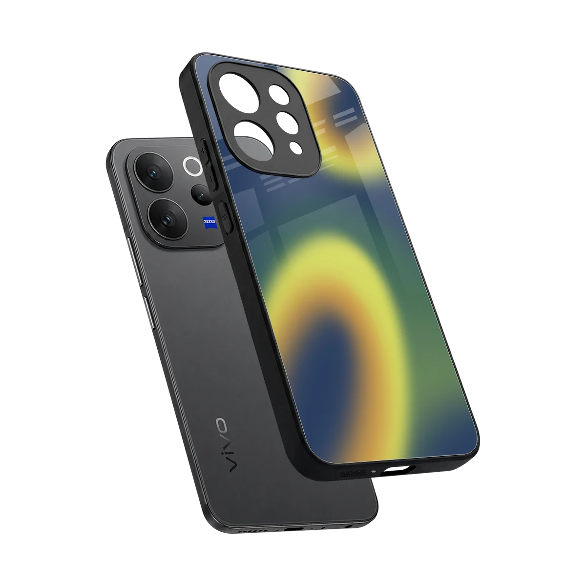 Aqua Sunset sleek vivo v70 cover with tempered glass back and TPU edges