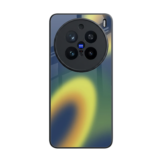 Aqua Sunset back phone cover | glass case for vivo x200 pro