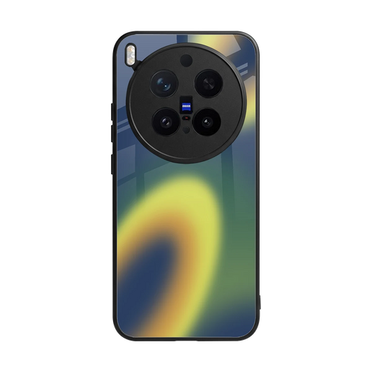 Aqua Sunset back phone cover | glass case for vivo x300 pro