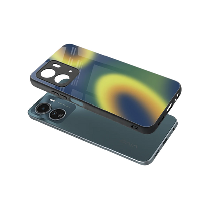Aqua Sunset sleek vivo y16 cover with tempered glass back and TPU edges