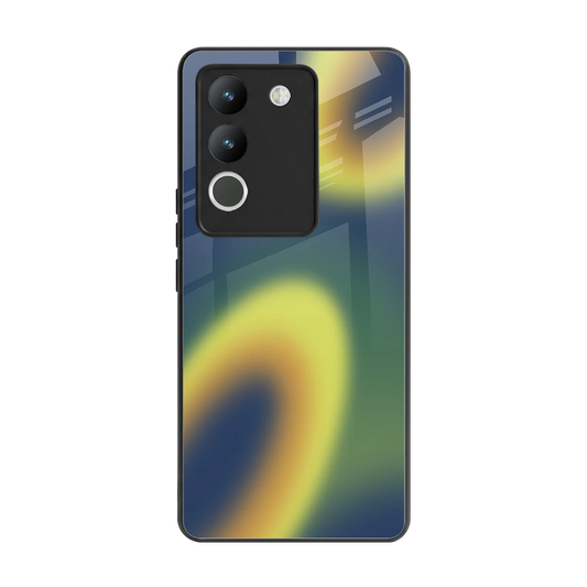 Aqua Sunset back phone cover | glass case for vivo y200 5g