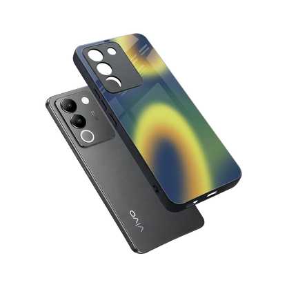 Aqua Sunset sleek vivo y200 5g cover with tempered glass back and TPU edges