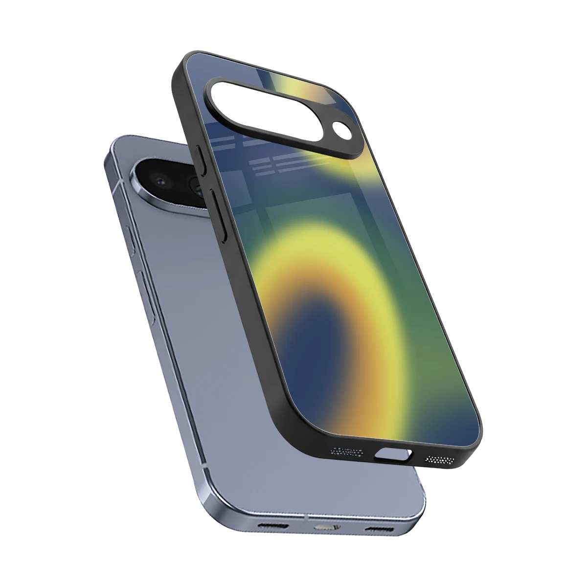 Aqua Sunset sleek google pixel 10 cover with tempered glass back and TPU edges