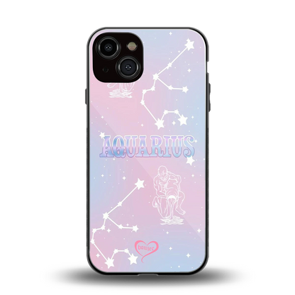 Aquarius Aura back phone cover | glass case for iphone 13