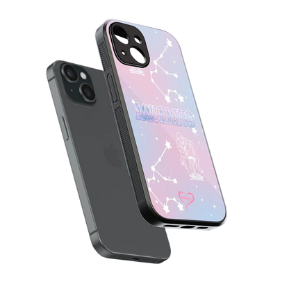 Aquarius Aura sleek iphone 13 cover with tempered glass back and TPU edges