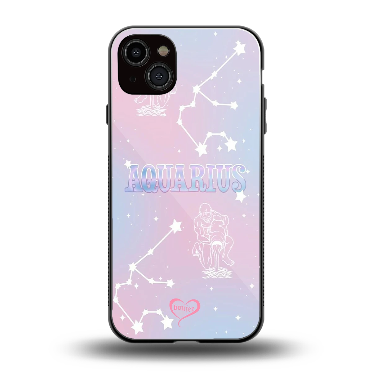 Aquarius Aura back phone cover | glass case for iphone 14 plus