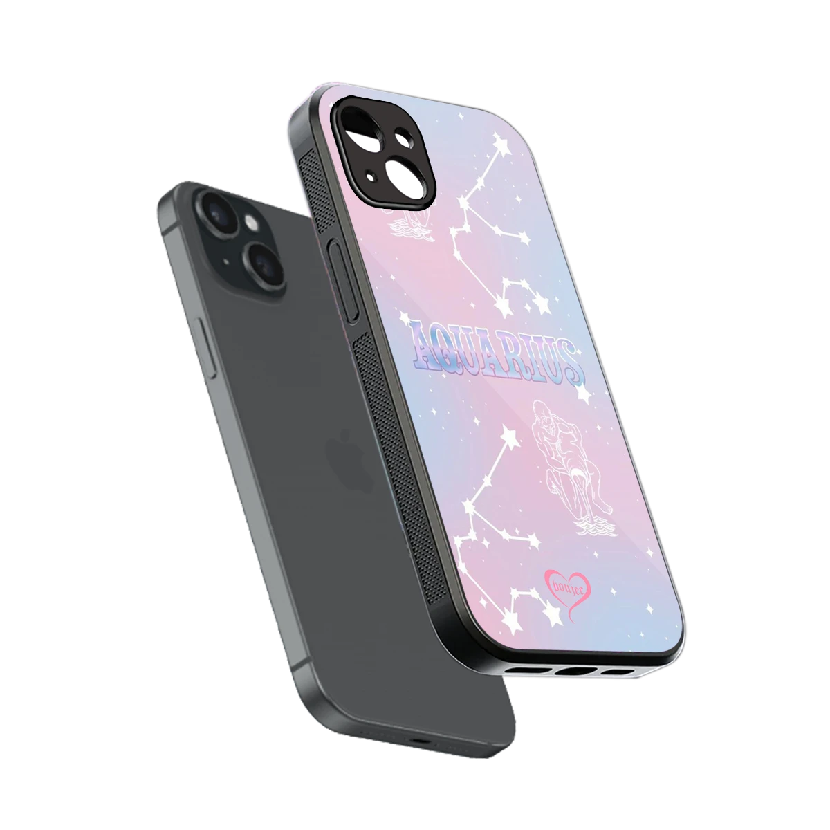 Aquarius Aura sleek iphone 14 plus cover with tempered glass back and TPU edges