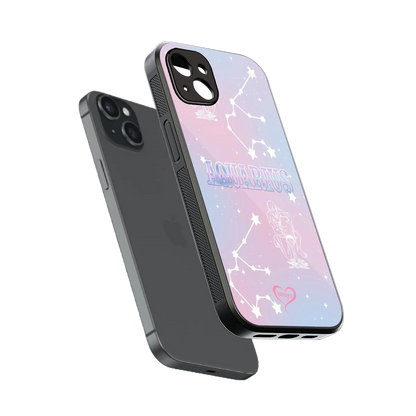 Aquarius Aura sleek iphone 14 plus cover with tempered glass back and TPU edges